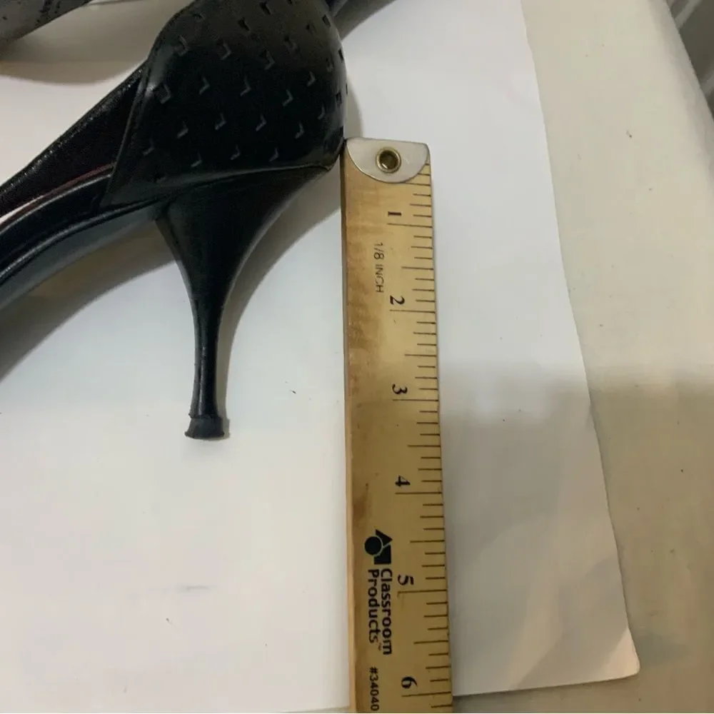 Saint Laurent black Perforated Leather D'orsay Pumps Size 39 - Picture 8 of 15